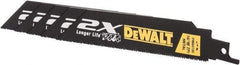 DeWALT - 6" Long x 1" Thick, Bi-Metal Reciprocating Saw Blade - Straight Profile, 14 to 18 TPI, Toothed Edge - Best Tool & Supply