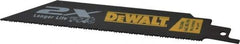 DeWALT - 6" Long x 1" Thick, Bi-Metal Reciprocating Saw Blade - Straight Profile, 14 to 18 TPI, Toothed Edge - Best Tool & Supply