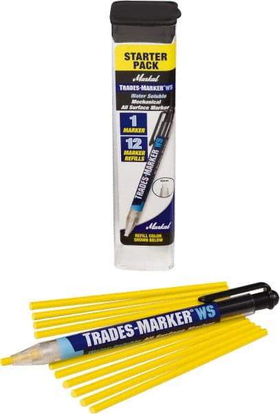 Markal - Yellow All Purpose Wax Crayon - Flat Tip - Best Tool & Supply