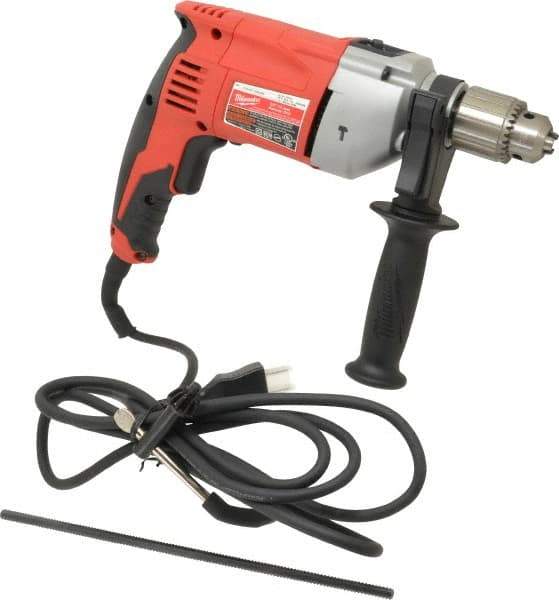 Milwaukee Tool - 120 Volt 1/2" Keyed Chuck Electric Hammer Drill - 0 to 48,000 BPM, 0 to 2,800 RPM - Best Tool & Supply