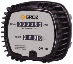 PRO-LUBE - 1/2" NPT Port Mechanical Oil Flowmeter - 1000 Max psi, 0.3 to 8 GPM, Aluminum - Best Tool & Supply