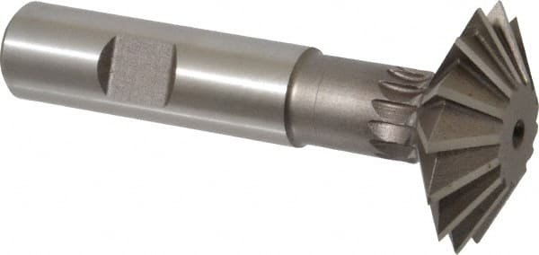 Keo - 1-1/2° 1-1/2" Cut Diam, 1/2" Cut Width, 5/8" Shank, High Speed Steel Double-Angle Cutter - Best Tool & Supply