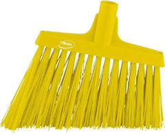 Vikan - 9-1/2" Wide, Yellow Synthetic Bristles, Angled Broom - Best Tool & Supply