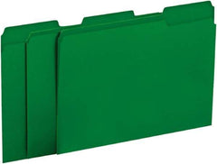 UNIVERSAL - 8-1/2 x 11", Letter Size, Green, File Folders with Top Tab - 11 Point Stock, 1/3 Tab Cut Location - Best Tool & Supply