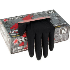 MCR Safety - Pack of (100) Size M, 3 mil, Powder Free Nitrile Disposable Gloves - Best Tool & Supply