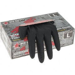 MCR Safety - Pack of (100) Size L, 3 mil, Powder Free Nitrile Disposable Gloves - Best Tool & Supply