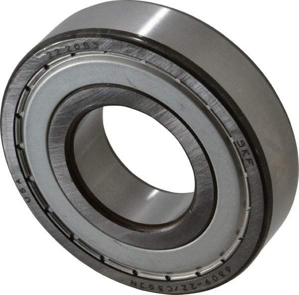 SKF - 45mm Bore Diam, 100mm OD, Double Shield Deep Groove Radial Ball Bearing - 25mm Wide, 1 Row, Round Bore, 31,500 Nm Static Capacity, 55,300 Nm Dynamic Capacity - Best Tool & Supply