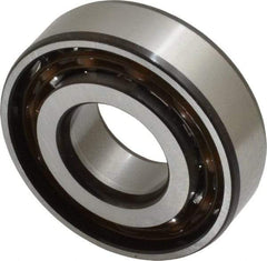 SKF - 20mm Bore Diam, 47mm OD, Open Angular Contact Radial Ball Bearing - 14mm Wide, 1 Row, Round Bore, 8,300 Lb Static Capacity, 14,000 Lb Dynamic Capacity - Best Tool & Supply