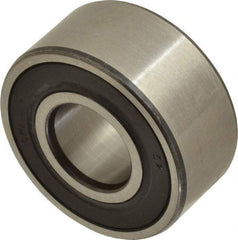 SKF - 15mm Bore Diam, 35mm OD, Double Seal Angular Contact Radial Ball Bearing - 15.9mm Wide, 2 Rows, Round Bore, 6,700 Lb Static Capacity, 11,200 Lb Dynamic Capacity - Best Tool & Supply