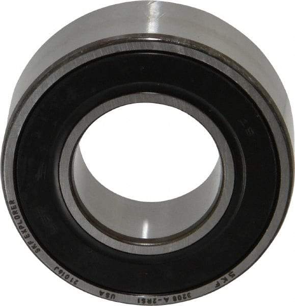 SKF - 40mm Bore Diam, 80mm OD, Double Seal Angular Contact Radial Ball Bearing - 30.2mm Wide, 2 Rows, Round Bore, 34,000 Lb Static Capacity, 44,900 Lb Dynamic Capacity - Best Tool & Supply