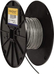 Value Collection - 1/8" x 3/32" Diam, Aircraft Cable - 920 Lb Breaking Strength, 7 x 7 Strand Core, Vinyl Coating - Best Tool & Supply