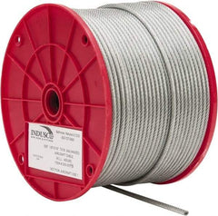 Value Collection - 3/16" x 1/8" Diam, Aircraft Cable - 2,000 Lb Breaking Strength, 7 x 19 Strand Core, Vinyl Coating - Best Tool & Supply