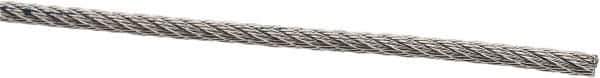 Value Collection - 1/16" Diam, Aircraft Cable - 480 Lb Breaking Strength, 7 x 7 Strand Core - Best Tool & Supply