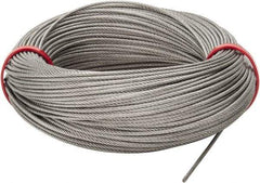 Value Collection - 1/16" Diam, Aircraft Cable - 480 Lb Breaking Strength, 7 x 7 Strand Core - Best Tool & Supply