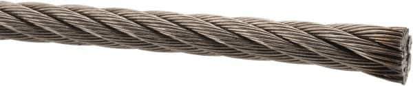 Value Collection - 5/16" Diam, Aircraft Cable - 9,000 Lb Breaking Strength, 7 x 19 Strand Core - Best Tool & Supply