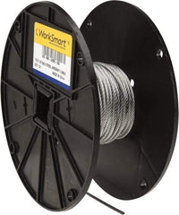 Value Collection - 1/8" Diam, Aircraft Cable - 1,760 Lb Breaking Strength, 7 x 19 Strand Core - Best Tool & Supply