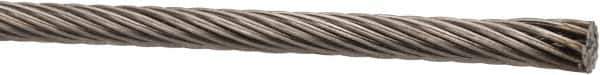 Value Collection - 3/16" Diam, Aircraft Cable - 4,700 Lb Breaking Strength, 1 x 19 Single Strand - Best Tool & Supply