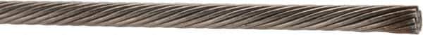 Value Collection - 1/8" Diam, Aircraft Cable - 2,100 Lb Breaking Strength, 1 x 19 Single Strand - Best Tool & Supply