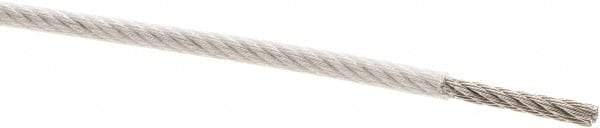 Value Collection - 1/8" x 3/32" Diam, Aircraft Cable - 920 Lb Breaking Strength, 7 x 7 Strand Core, Nylon Coating - Best Tool & Supply