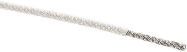 Value Collection - 1/8" x 3/32" Diam, Aircraft Cable - 920 Lb Breaking Strength, 7 x 7 Strand Core, Nylon Coating - Best Tool & Supply