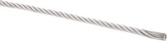 Value Collection - 5/32" Diam, Galvanized Steel Wire Rope - 2,800 Lb Breaking Strength, 7 x 19 Strand Core - Best Tool & Supply