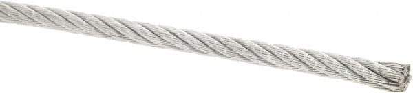 Value Collection - 5/16" Diam, Galvanized Steel Wire Rope - 9,800 Lb Breaking Strength, 7 x 19 Strand Core - Best Tool & Supply