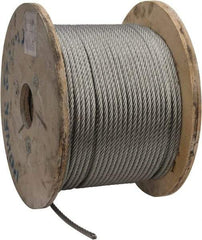 Value Collection - 5/16" Diam, Galvanized Steel Wire Rope - 9,800 Lb Breaking Strength, 7 x 19 Strand Core - Best Tool & Supply