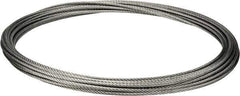 Value Collection - 5/16" Diam, Galvanized Steel Wire Rope - 9,800 Lb Breaking Strength, 7 x 19 Strand Core - Best Tool & Supply