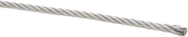 Value Collection - 3/16" Diam, Galvanized Steel Wire Rope - 4,200 Lb Breaking Strength, 7 x 19 Strand Core - Best Tool & Supply