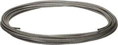 Value Collection - 1/4" Diam, Galvanized Steel Wire Rope - 7,000 Lb Breaking Strength, 7 x 19 Strand Core - Best Tool & Supply