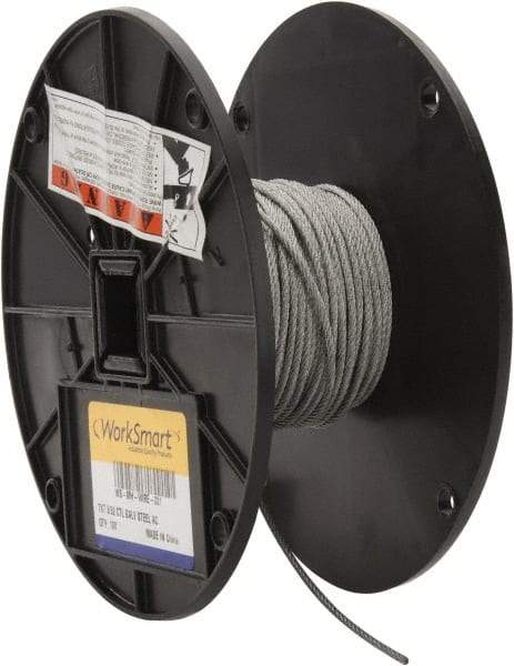 Value Collection - 3/32" Diam, Aircraft Cable - 920 Lb Breaking Strength, 7 x 7 Strand Core - Best Tool & Supply