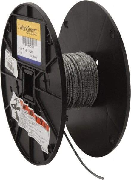 Value Collection - 3/32" Diam, Aircraft Cable - 920 Lb Breaking Strength, 7 x 7 Strand Core - Best Tool & Supply