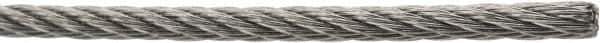 Value Collection - 1/8" Diam, Aircraft Cable - 1,700 Lb Breaking Strength, 7 x 7 Strand Core - Best Tool & Supply