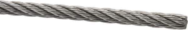 Value Collection - 3/16" Diam, Aircraft Cable - 3,700 Lb Breaking Strength, 7 x 7 Strand Core - Best Tool & Supply