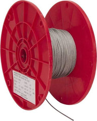 Value Collection - 1/16" Diam, Aircraft Cable - 480 Lb Breaking Strength, 7 x 7 Strand Core - Best Tool & Supply