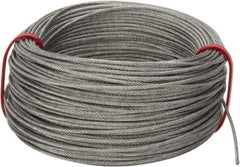 Value Collection - 1/16" Diam, Aircraft Cable - 480 Lb Breaking Strength, 7 x 7 Strand Core - Best Tool & Supply