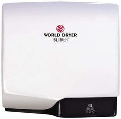 World Dryer - 950 Watt White Finish Electric Hand Dryer - 115/208/230 Volts, 8.3/3.7/4.1 Amps, 11-1/2" Wide x 10-11/16" High x 4" Deep - Best Tool & Supply