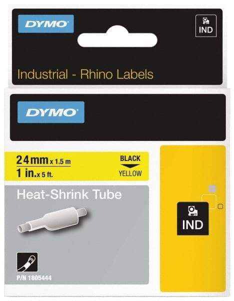 Dymo - 1" Wide x 60" Long, Yellow Heat Shrinkable Polyolefin Label Printer Cartridge - For RHINO 6000, 6500 - Best Tool & Supply