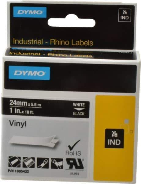 Dymo - 1" Wide x 216" Long, Black Vinyl Label Printer Cartridge - For RHINO 6000, 6500 - Best Tool & Supply