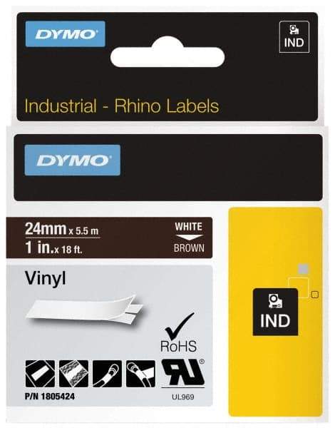 Dymo - 1" Wide x 216" Long, Brown Vinyl Label Printer Cartridge - For RHINO 6000, 6500 - Best Tool & Supply