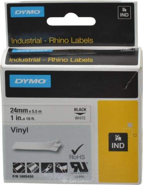 Dymo - 1" Wide x 216" Long, White Vinyl Label Printer Cartridge - For RHINO 6000, 6500 - Best Tool & Supply