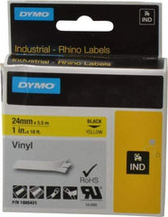 Dymo - 1" Wide x 216" Long, Yellow Vinyl Label Printer Cartridge - For RHINO 6000, 6500 - Best Tool & Supply