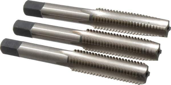 Cleveland - M12x1.75, 4 Flute, Bottoming, Plug & Taper, Bright Finish, High Speed Steel Tap Set - Right Hand Cut, 1.66" Thread Length, Series 1004 - Best Tool & Supply