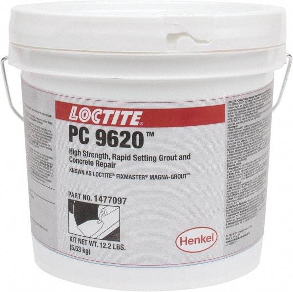 Loctite - 128 Fluid Ounce Container, Gray, Tub Magnesium Phosphate Construction Adhesive - Series Magna-Grout, 15 to 22 min Fixture Time, Indoor, Outdoor - Best Tool & Supply