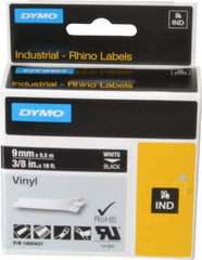 Dymo - 3/8" Wide x 216" Long, Black Vinyl Label Printer Cartridge - For RHINO 1000, 3000, 4200, 5000, 5200,6000, 6500 - Best Tool & Supply