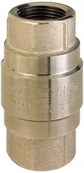 Strataflo - 1-1/2" Nickel Plated Brass Check Valve - Inline, FNPT x FNPT, 400 WOG - Best Tool & Supply