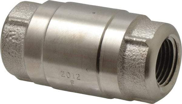 Strataflo - 1/2" Nickel Plated Brass Check Valve - Inline, FNPT x FNPT, 400 WOG - Best Tool & Supply