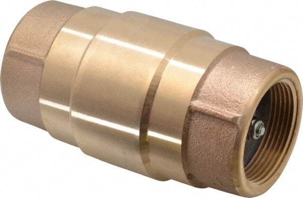 Strataflo - 1-1/2" Brass Check Valve - Inline, FNPT x FNPT, 200 WOG - Best Tool & Supply