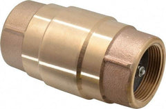 Strataflo - 1-1/2" Brass Check Valve - Inline, FNPT x FNPT, 200 WOG - Best Tool & Supply