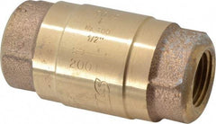 Strataflo - 1/2" Brass Check Valve - Inline, FNPT x FNPT, 400 WOG - Best Tool & Supply